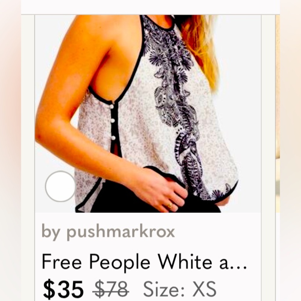 #8 FP black And White Floral Top